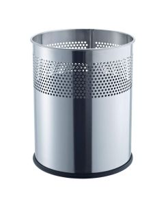 Photo Corbeille à papier en Acier inoxydable 15 litres - Argent : HELIT H2515700