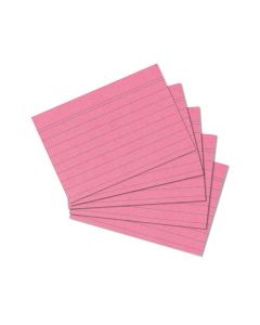 Photo Lot de 100 fiches Bristol lignées - 74 x 105 mm - Rose : HERLITZ  10836229