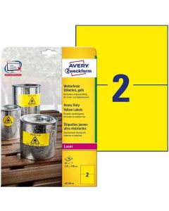 Photo Étiquettes ultra résistantes - 210 x 148 mm - Jaune AVERY 