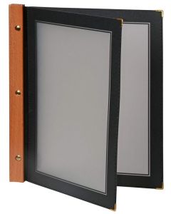 Photo Protège-menus A4 - Plastique/Bois - Noir SECURIT Wood MC-WRA4-BL
