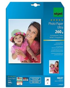 Photo SIGEL IP677 : Papier photo Ultra - Brillant - 260 g/m²