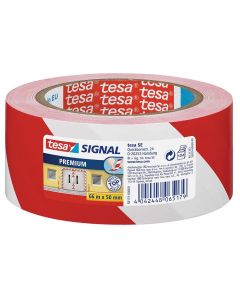 Photo TESA : Ruban adhésif rayé en PVC 58131  - Blanc/Rouge (Signalétique 58131)