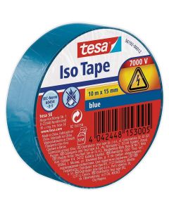 Photo TESA 56192-00012-01 : Ruban adhésif isolant - ISO TAPE - 15 mm x 10 m - Bleu 