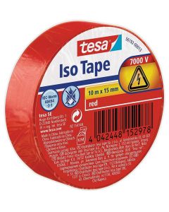 Photo TESA 56192-00013-01 : Ruban adhésif isolant - ISO TAPE - 15 mm x 10 m - Rouge