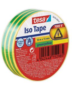 Photo TESA 56192-00014-01 : Ruban adhésif isolant - ISO TAPE - 15 mm x 10 m - Vert / Jaune