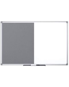 Photo Tableau duo blanc magnétique et feutre gris - 1500 x 1000 mm BI-OFFICE Face