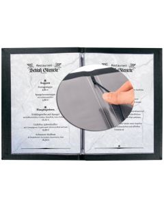 Chemise pour menu A4 en plastique - Anthracite SIGEL