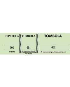 TOMBOLA Carnet de 100 tickets Verts Modèle
